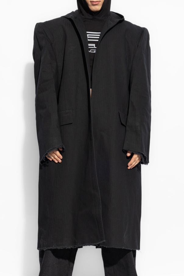 Black Hooded Coat Balenciaga - SchaferandweinerShops Grenada